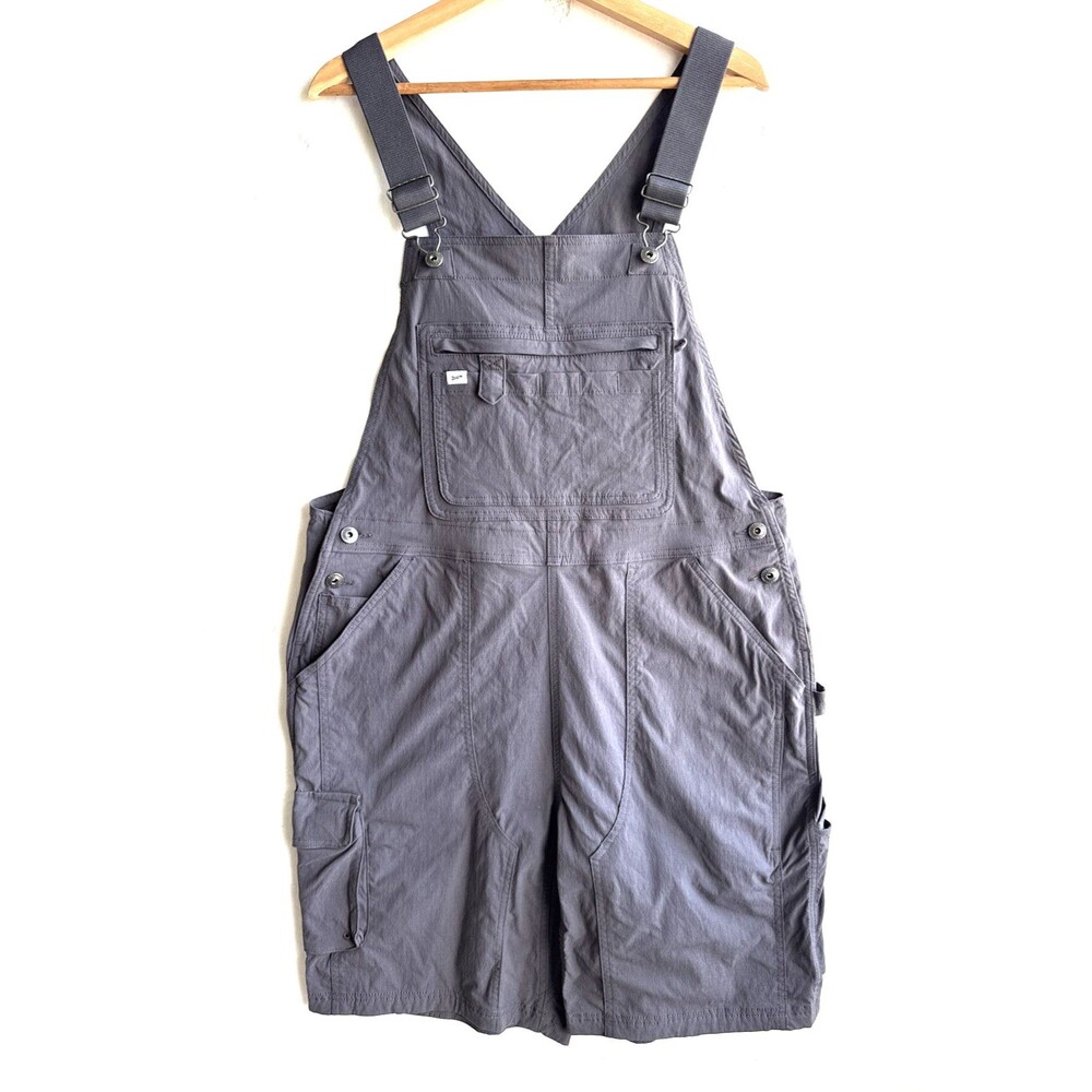 Duluth Trading Co Heirloom Gardening Women’s L Gray Short Overalls Shortalls